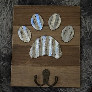 Hobby Lobby Brown and Silver Paw Print Wall Hook